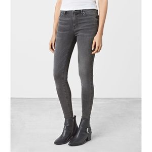 ALLSTAINTS Gray GRACE Super Stretch Skinny Jeans Size 28